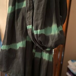 Very long organza tie die scarf